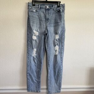 Denizen Levis Blue Jeans Mom Straight Distressed Womens Size‎ 29 Ankle High Rise